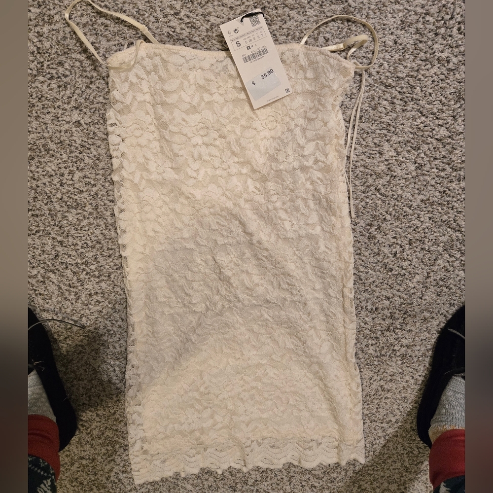 Zara mini white dress nwt